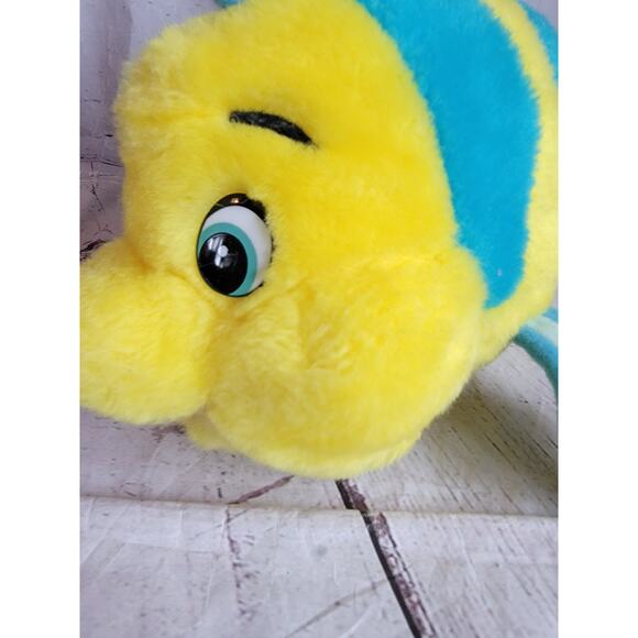 Vintage Disney The Little Mermaid Flounder 11in Stuffed Animal Plush - Picture 4 of 10